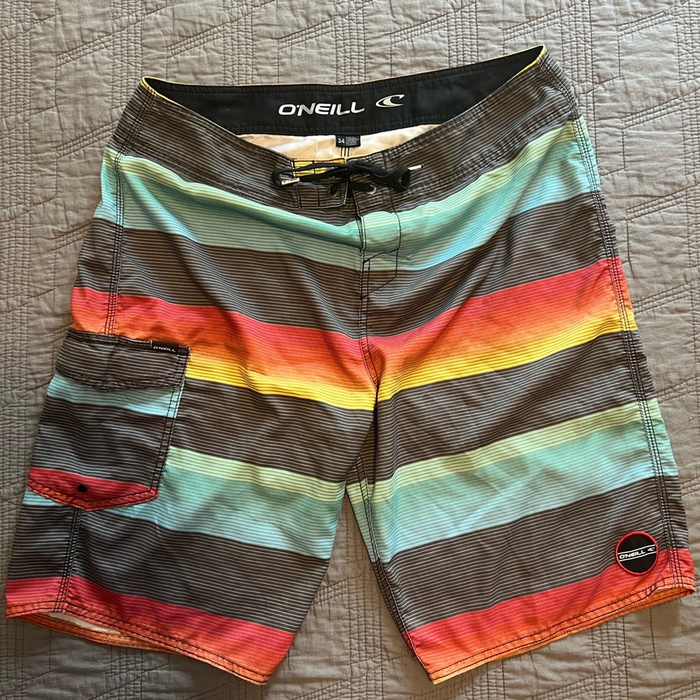 O'Neill Striped Board Shorts Retro Surf Style